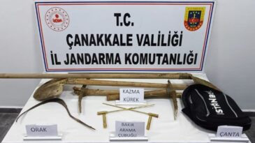 Çanakkale’de kaçak kazı yapan 7 kişi suçüstü yakalandı